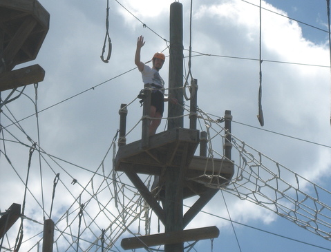 Me at the top of USF ropes course